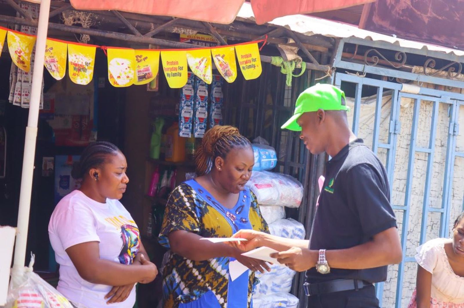 The team during the market drive.