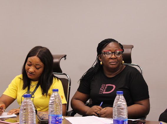 Team members follow the discussion.