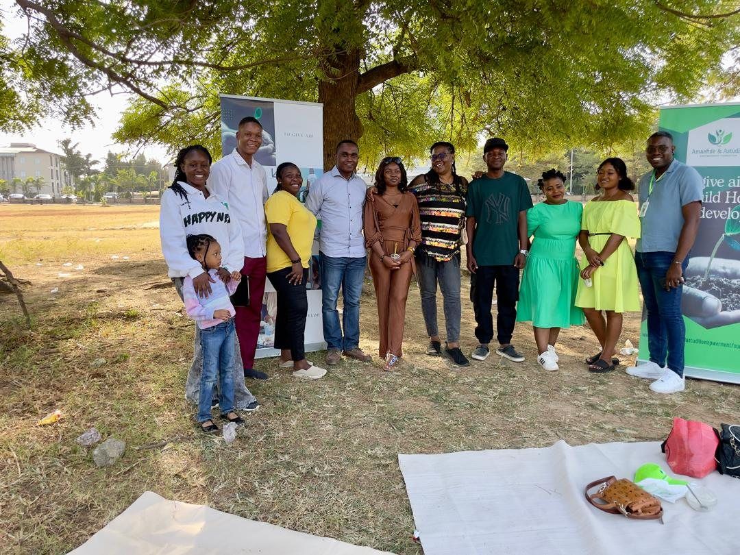 The team together at the picnic.