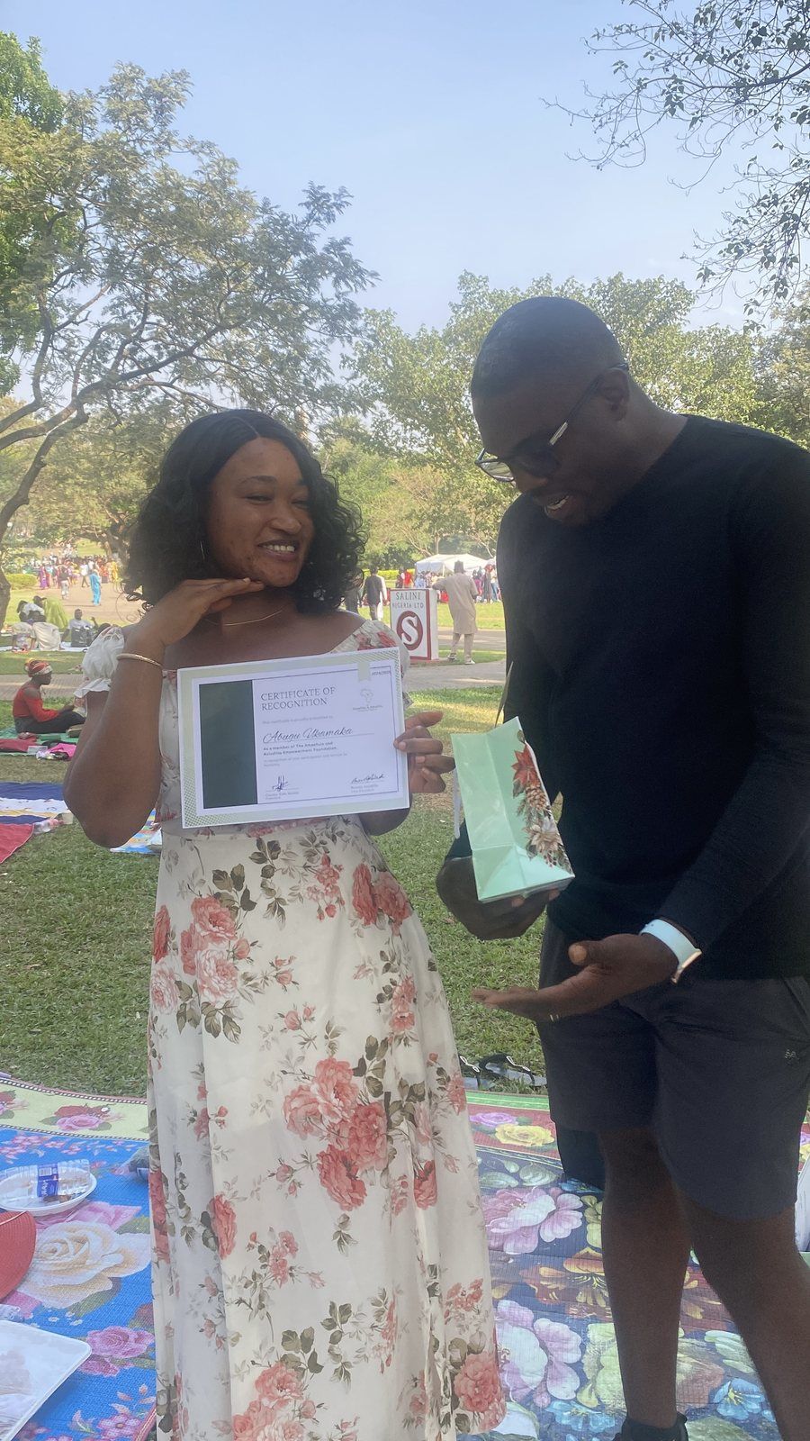 A volunteer is recognised for her 2025 service.
